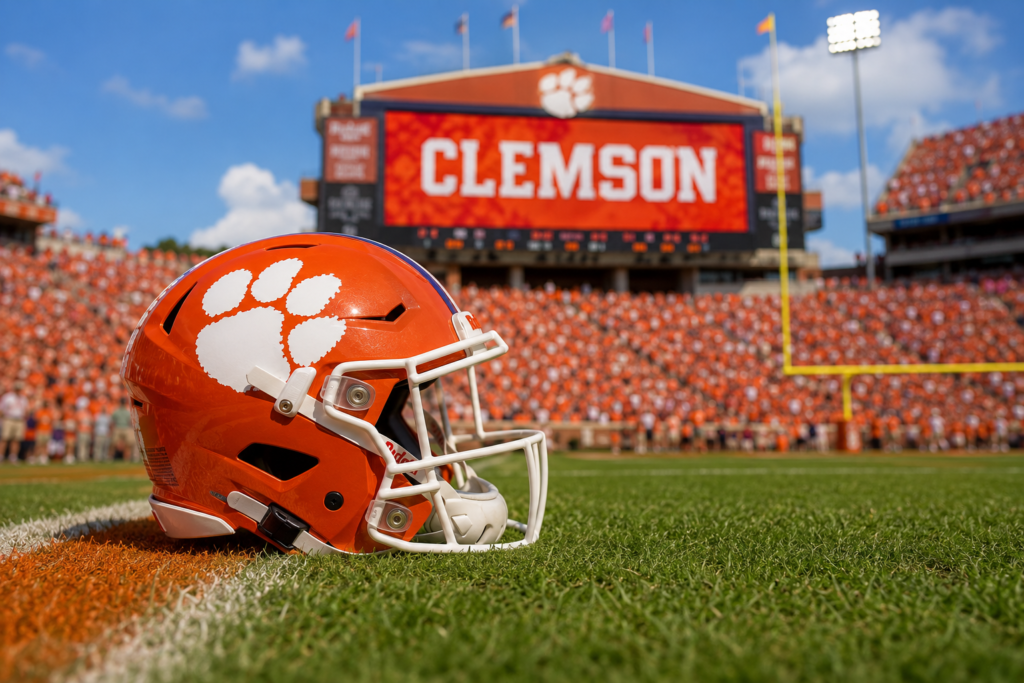 Helmet on the clemson football stadium